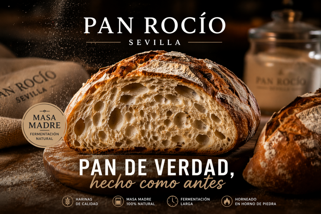 Pan masa madre de verdad en panadería en Sevilla centro